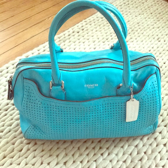 Coach Handbags - Teal Blue Coach Doctors Bag Leather GC